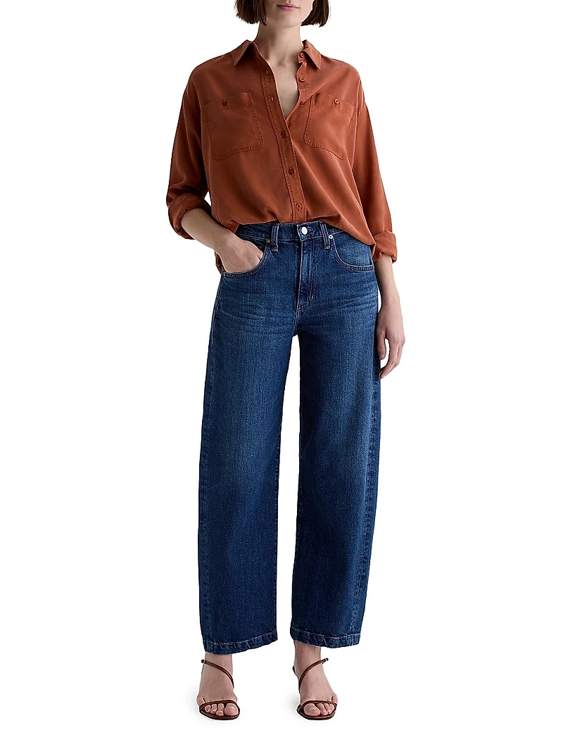 Hattie High-Rise Barrel-Leg Jeans