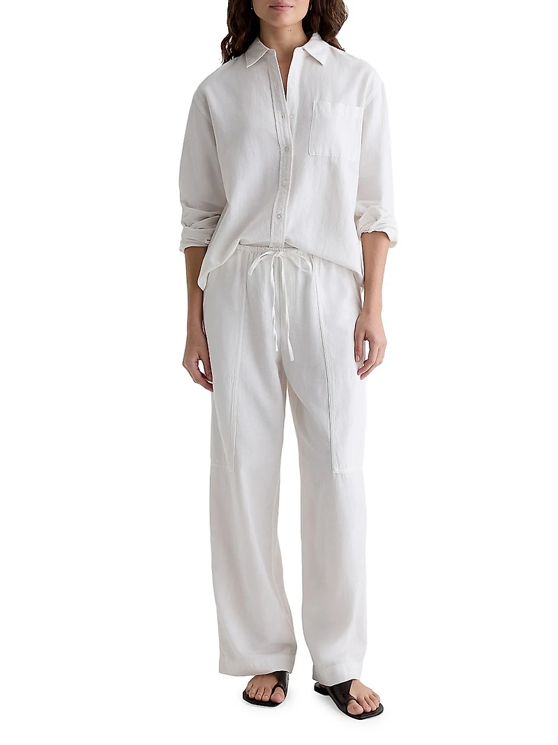 Addison Linen Button-Front Shirt