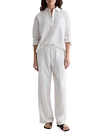 Addison Linen Button-Front Shirt