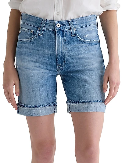 Mid-Rise Denim Bermuda Short