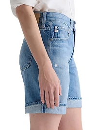 Mid-Rise Denim Bermuda Short