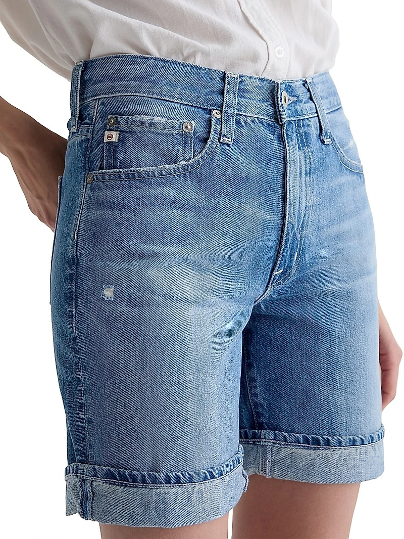 Mid-Rise Denim Bermuda Short