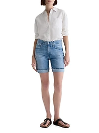 Mid-Rise Denim Bermuda Short