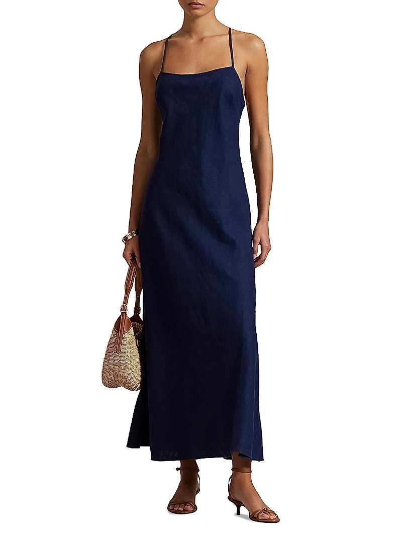Linen A-Line Maxi Dress