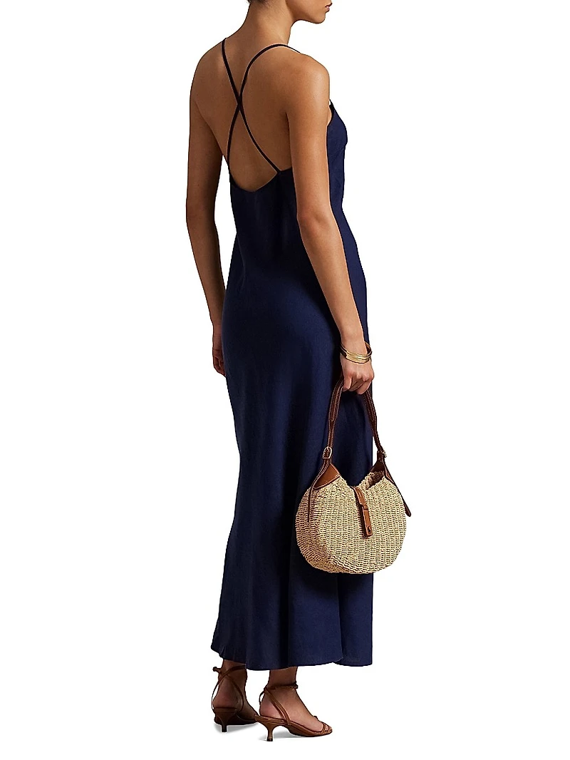 Linen A-Line Maxi Dress