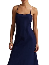 Linen A-Line Maxi Dress