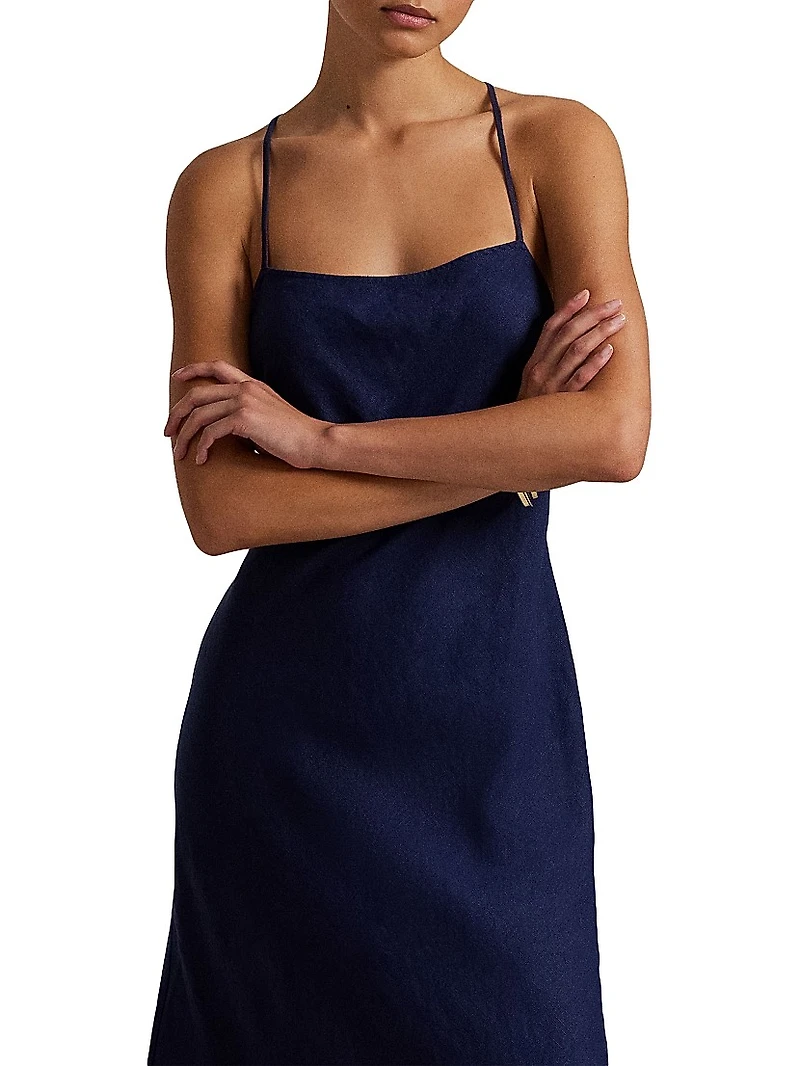 Linen A-Line Maxi Dress