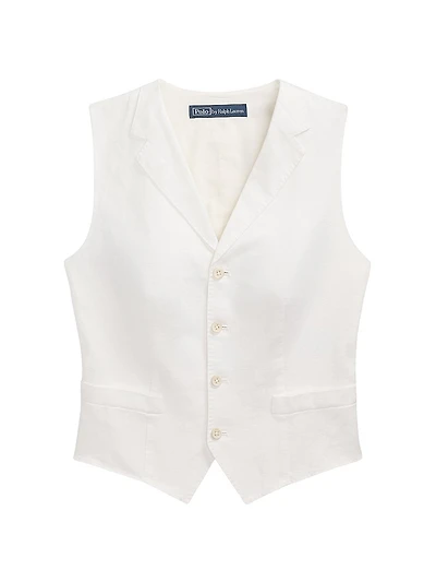 Tailored Linen-Cotton Vest
