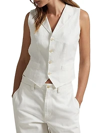 Tailored Linen-Cotton Vest