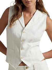 Tailored Linen-Cotton Vest