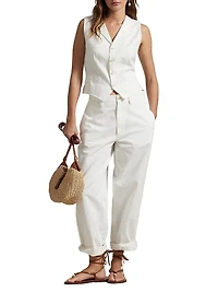 Tailored Linen-Cotton Vest