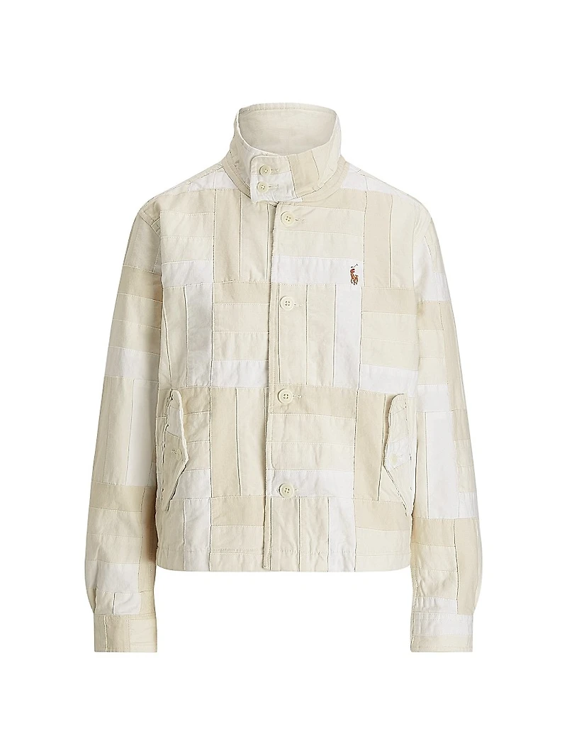 Patchwork Mock Turtleneck Jacket