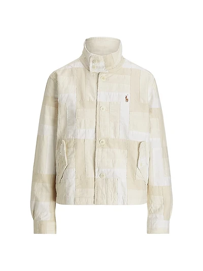 Patchwork Mock Turtleneck Jacket