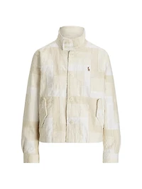 Patchwork Mock Turtleneck Jacket