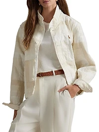 Patchwork Mock Turtleneck Jacket