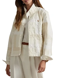 Patchwork Mock Turtleneck Jacket