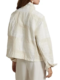 Patchwork Mock Turtleneck Jacket