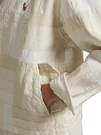 Patchwork Mock Turtleneck Jacket