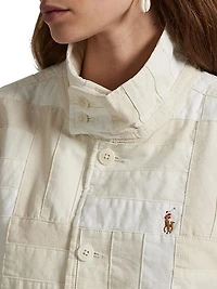 Patchwork Mock Turtleneck Jacket