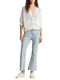 Linen-Cotton V-Neck Cardigan