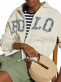 Logo Cotton-Knit Zip-Up Cardigan