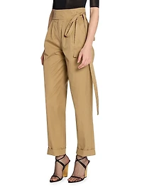 Paper Bag Pants Cotton Poplin