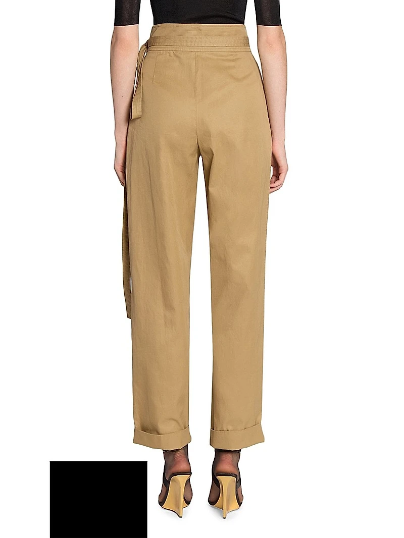 Paper Bag Pants Cotton Poplin