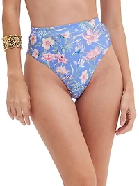 Amaryllis Floral High-Waist Bikini Bottom