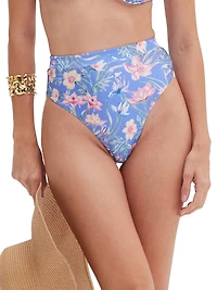 Amaryllis Floral High-Waist Bikini Bottom