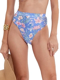 Amaryllis Floral High-Waist Bikini Bottom