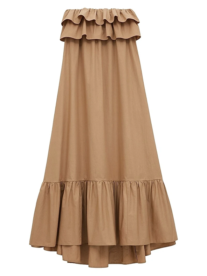 Ruffled Dress in Cotton Serge