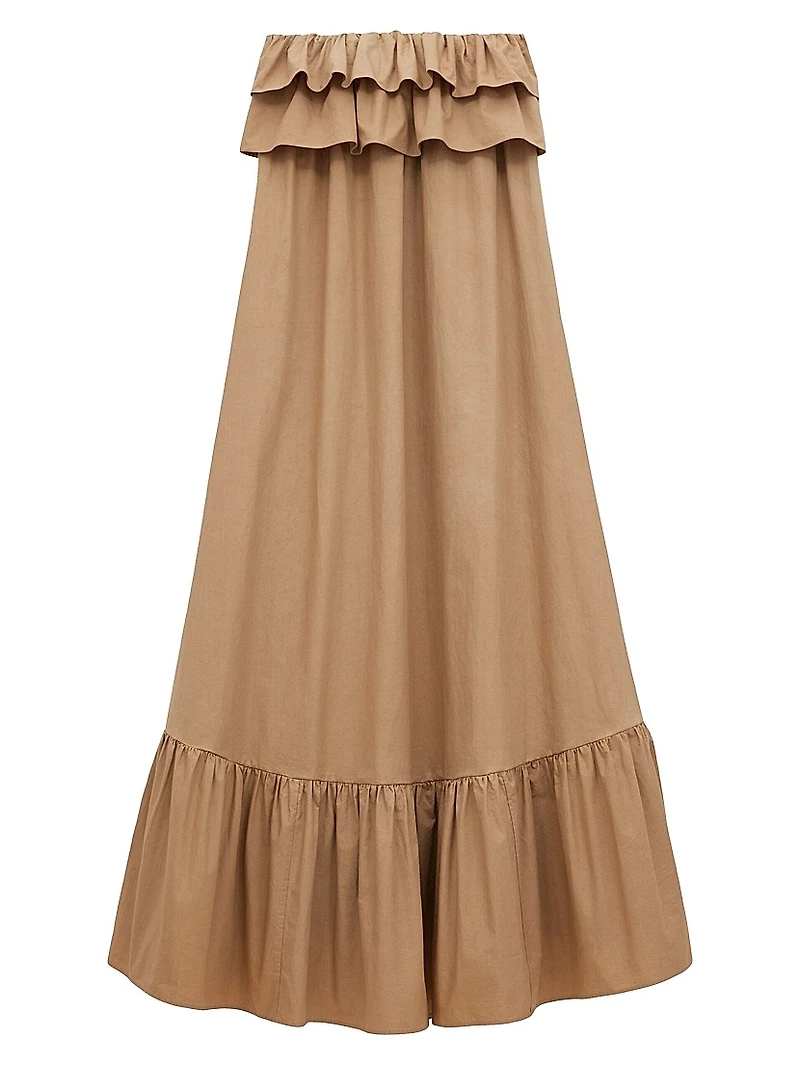 Ruffled Dress in Cotton Serge