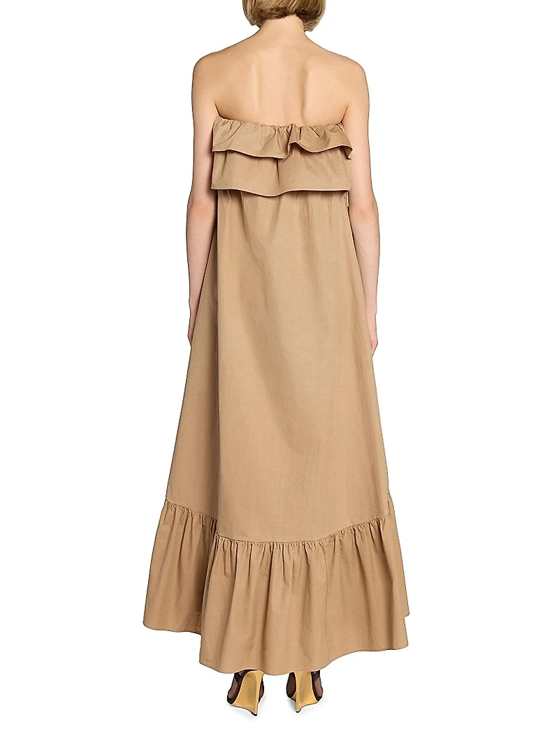 Ruffled Dress in Cotton Serge