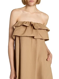 Ruffled Dress in Cotton Serge