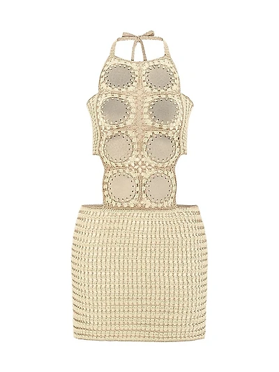 Crocheted Cut-Out Minidress