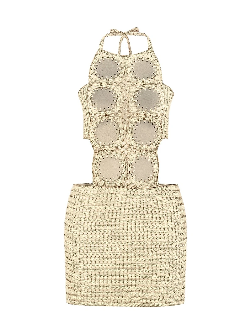 Crocheted Cut-Out Minidress