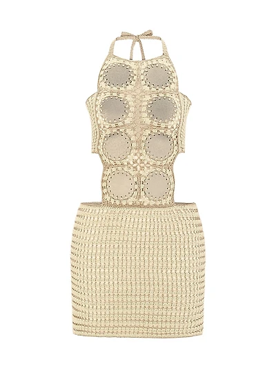 Crocheted Cut-Out Minidress