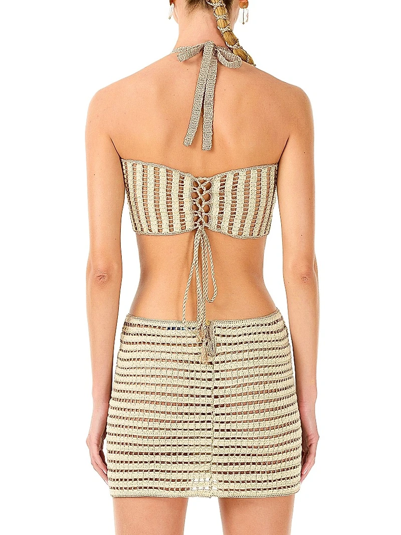 Crocheted Cut-Out Minidress