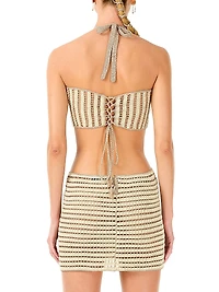 Crocheted Cut-Out Minidress