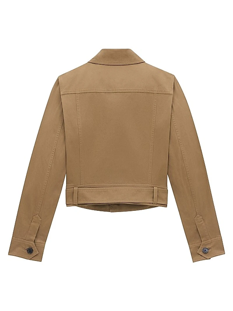 Cropped Jacket in Cotton Serge