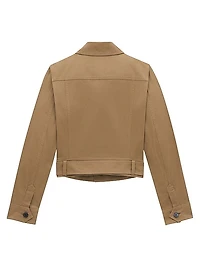 Cropped Jacket in Cotton Serge