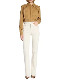 Gathered Blouse Cotton Sateen