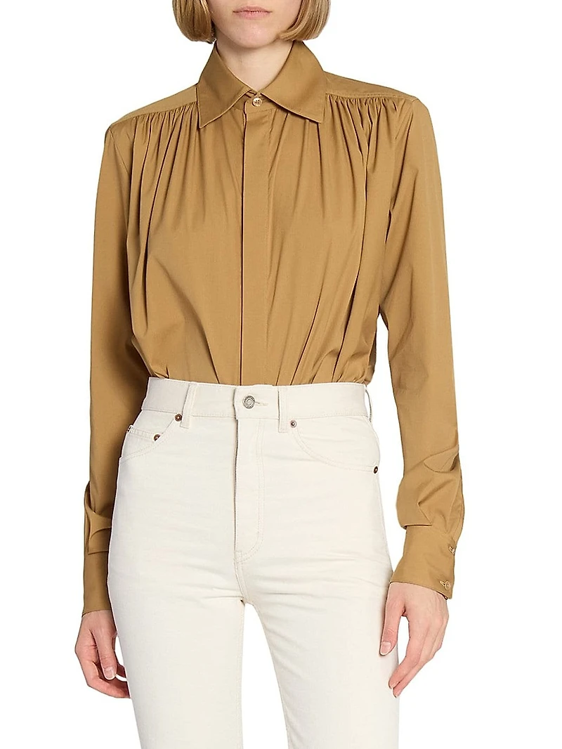 Gathered Blouse Cotton Sateen