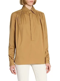 Gathered Blouse Cotton Sateen