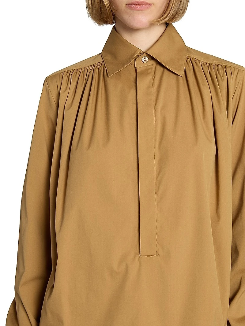 Gathered Blouse Cotton Sateen