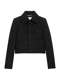 Cropped Jacket Wool-Blend Jersey