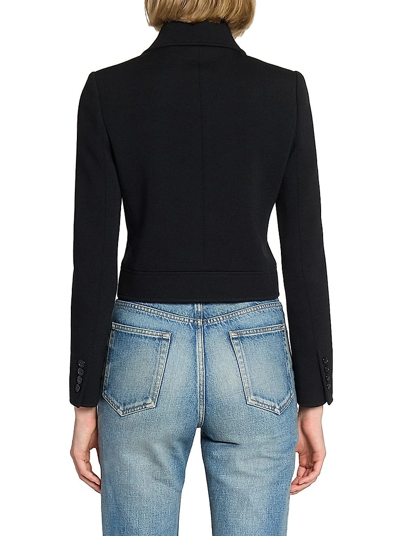 Cropped Jacket Wool-Blend Jersey