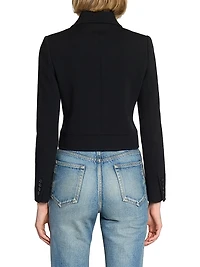 Cropped Jacket Wool-Blend Jersey