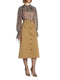 Midi Skirt Cotton Serge