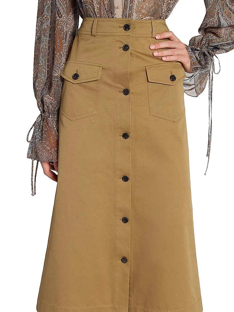 Midi Skirt Cotton Serge
